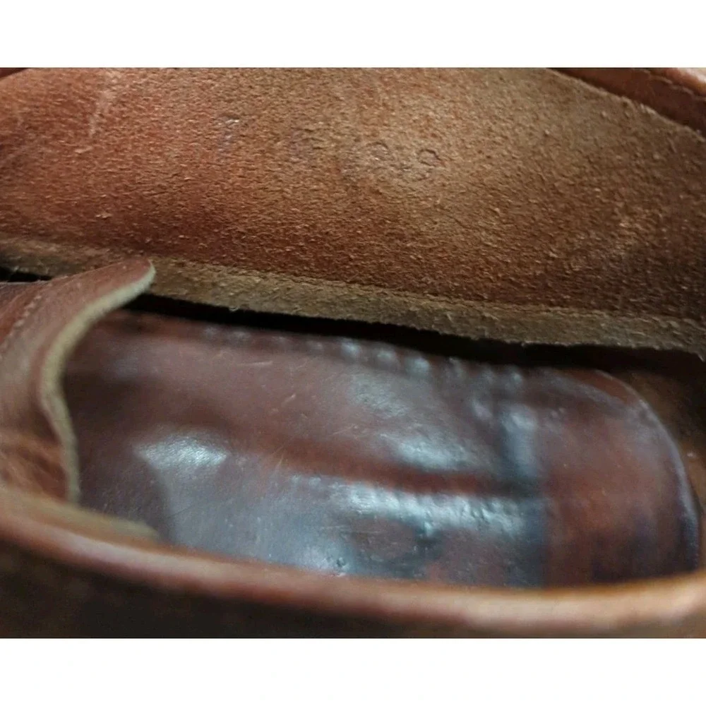 Vintage Orvis Chukka Men Brown Leather Ankle Boots Size 7.5 E Moc‎ Toe Shoes